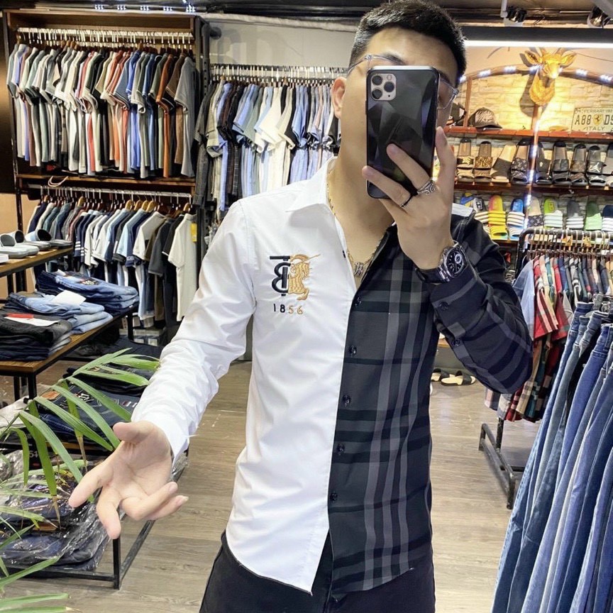 Áo Sơ Mi Nam Dài Tay Phối Kiểu BBR Vải Kate Lụa Mẫu Mới Nhất Giá Rẻ Cao Cấp ( video cận sàn ) | BigBuy360 - bigbuy360.vn