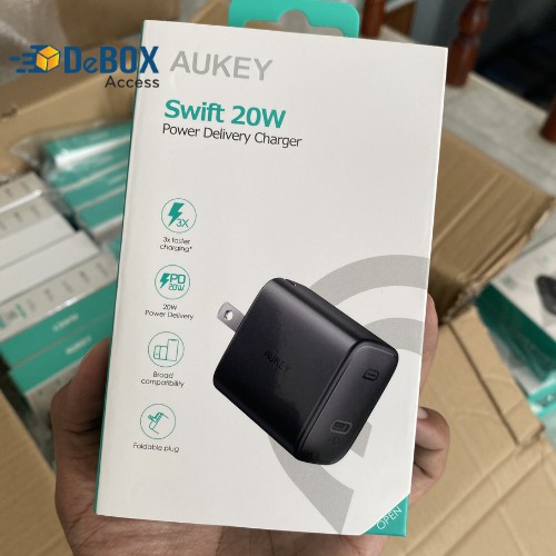 [NEW 2021] Cốc Sạc Nhanh Siêu Nhỏ Aukey PA-F1S Cổng Type C Power Delivery 18W-20W - Chính Hãng