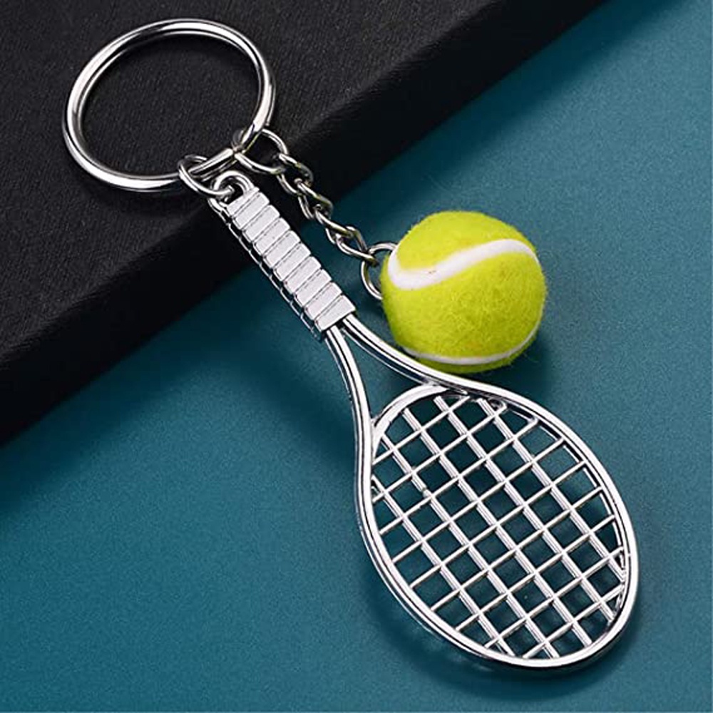 Móc khóa hình vợt tennis mini bằng kim loại nhiều màu sắc dùng làm quà tặng dành cho thanh thiếu niên Jarred
