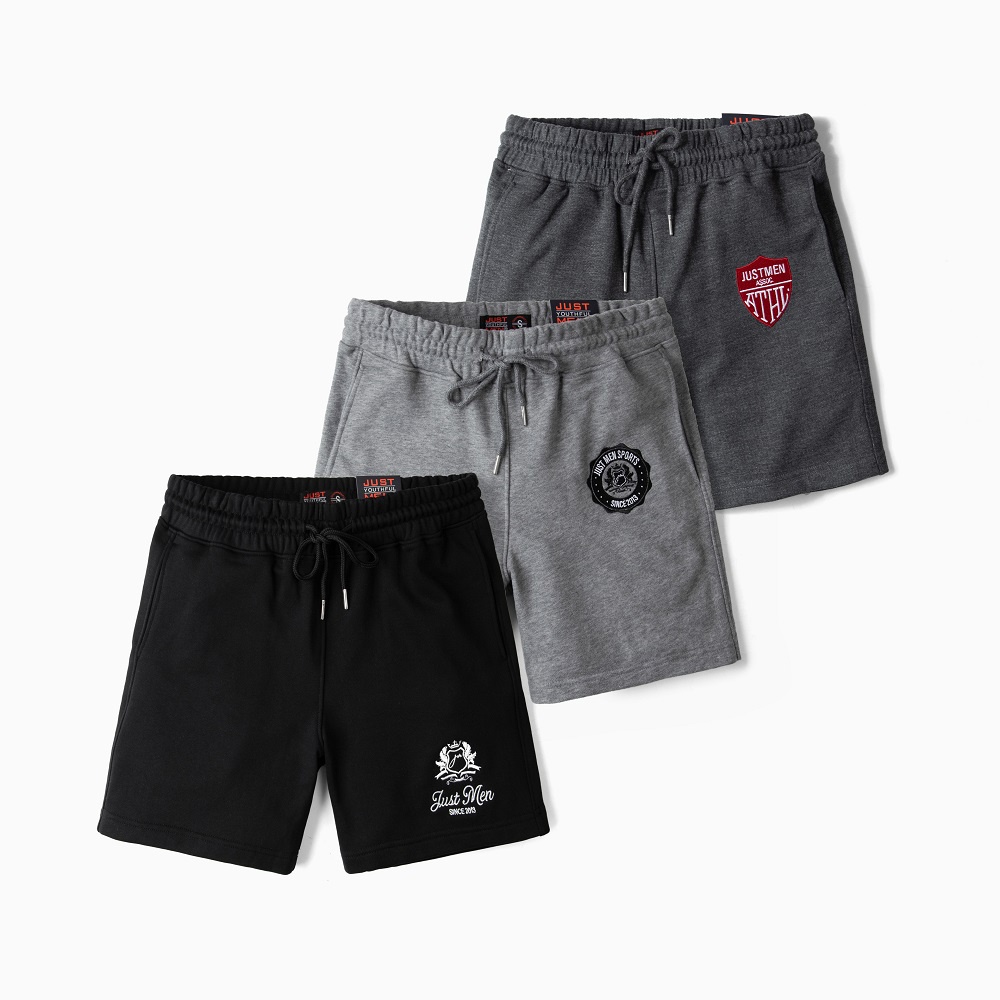 Quần Shorts Nỉ JustMen Thêu Logo SS22