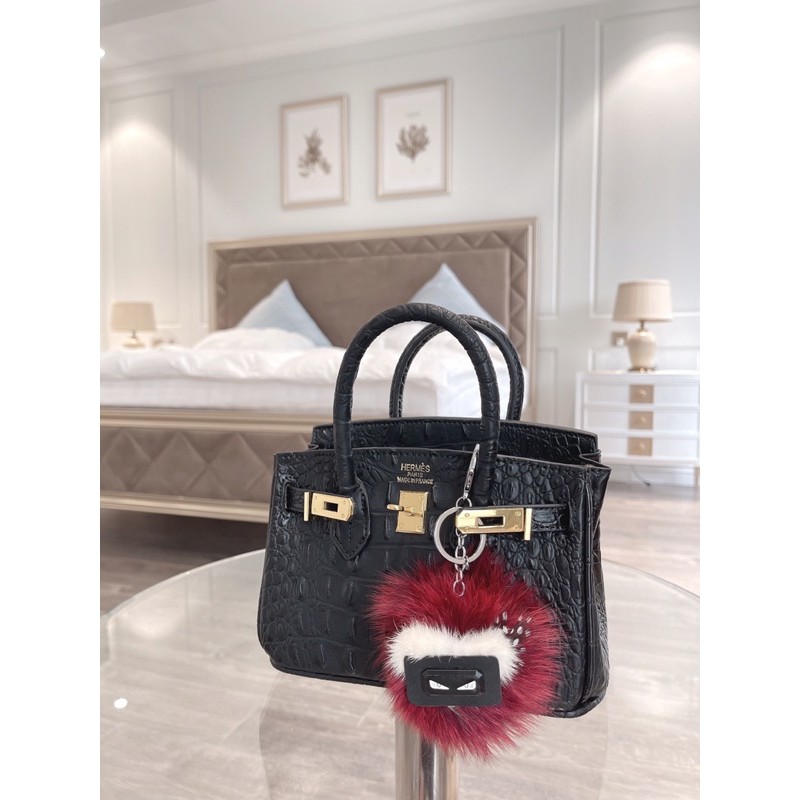 Túi xách nữ đeo chéo Birkin vân da cá sấu nổi chất lì khoá vàng size 20 cao cấp nhiều màu