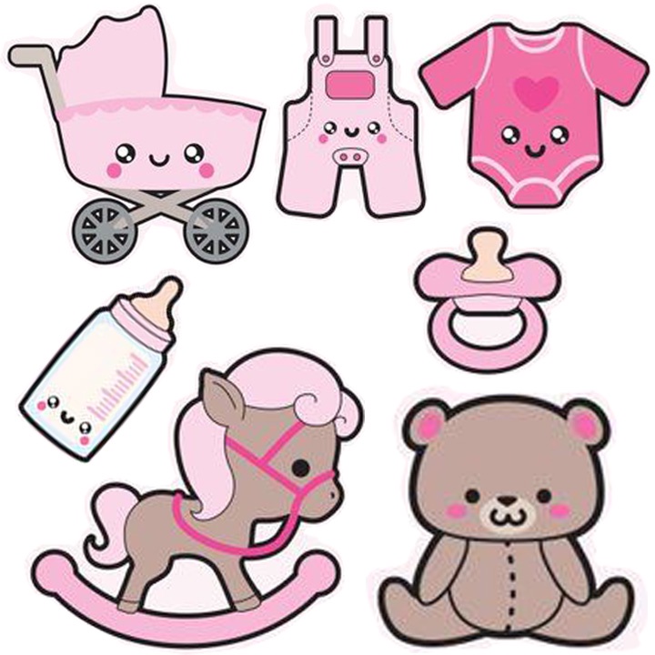 Phụ kiện trang trí bánh sinh nhật, bánh kem - Set thẻ cắm giấy khủng long, em bé