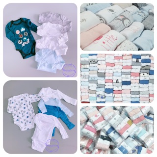 Set 5 body chip dài tay bt/bg hiệu tex xuất xịn cho bé từ 3m-36m