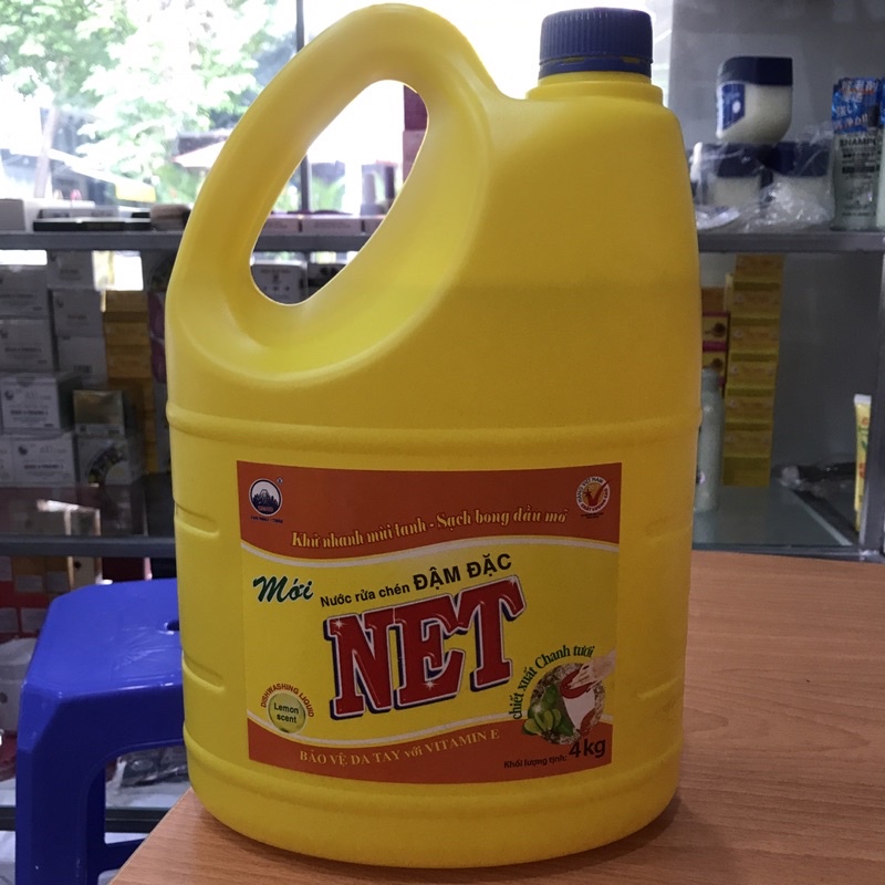 Nước rửa chén NET đậm đặc chiết xuất chanh tươi can 3.8kg