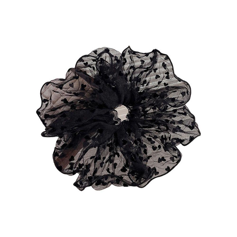 Dây Buộc Tóc Vải Lưới Co Giãn Họa Tiết Chấm Bi / Trái Tim Dễ Thương Cho Bạn Gái