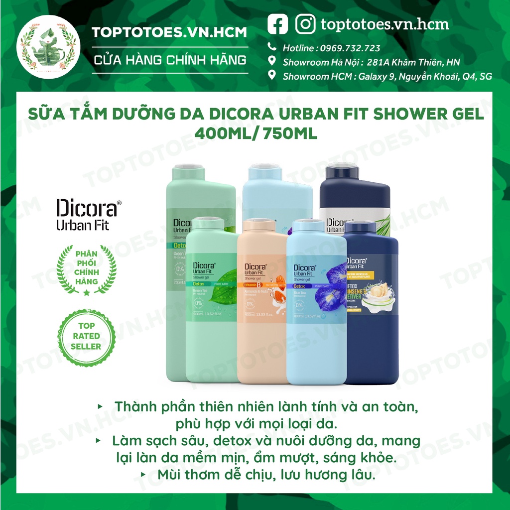 Sữa tắm dưỡng da Dicora Urban Fit Shower Gel - 400ml [NHẬP KHẨU CHÍNH HÃNG 100%]