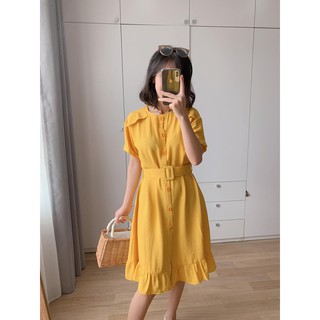 Váy sơ mi thô đai bọc