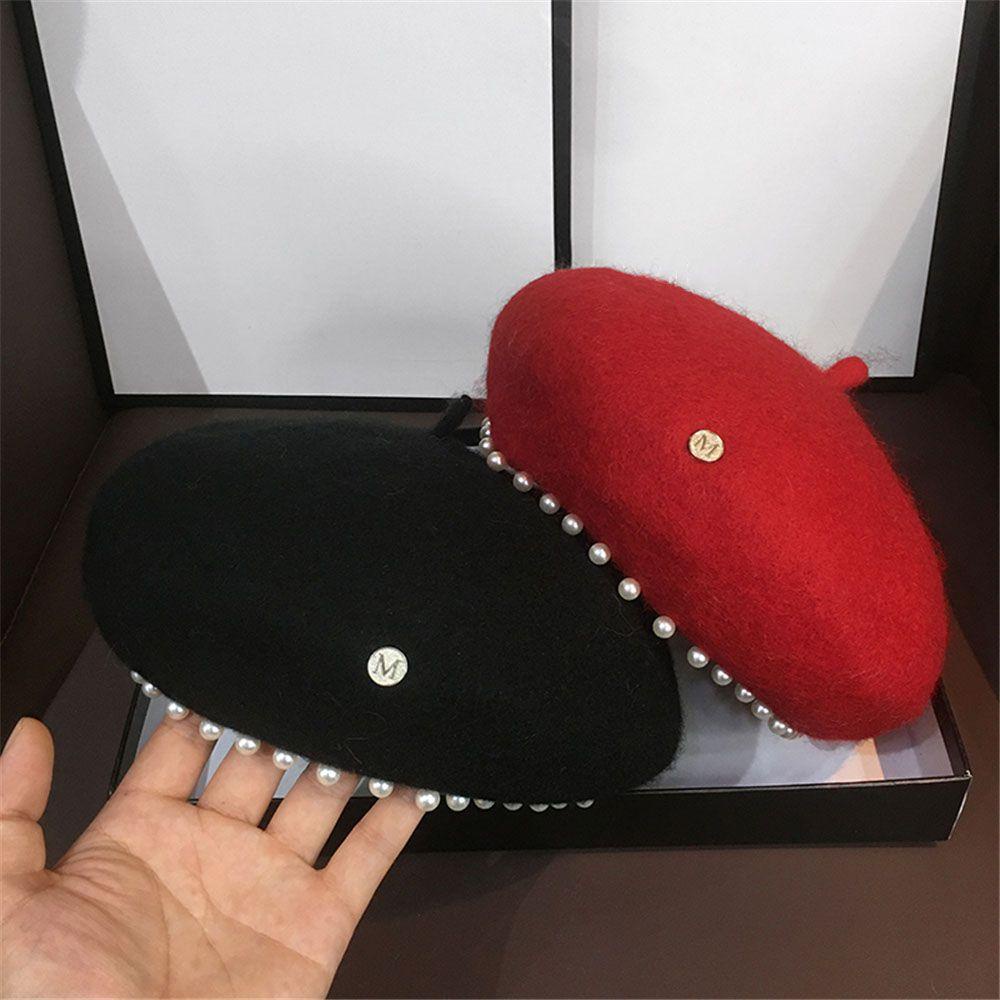 Zaijie 24 Mũ Beret Vải Len Phong Cách Pháp Dễ Phối Đồ Cho Nữ