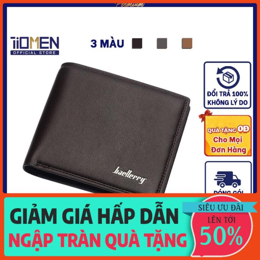 Ví nam da nhiều ngăn nhỏ gọn cao cấp, bóp nam mini cao cấp da PU xịn dáng đứng và ngang - D3001