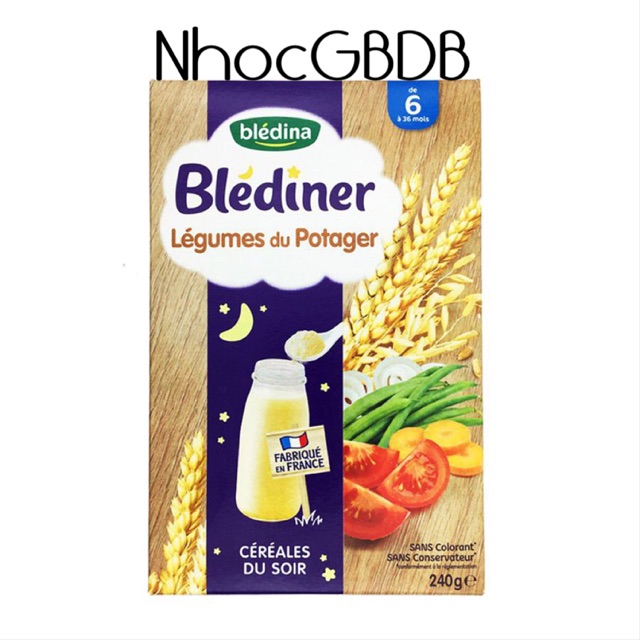 Bột lắc sữa Bledina đêm 6m+ vị gạo rau củ 240g (Pháp)