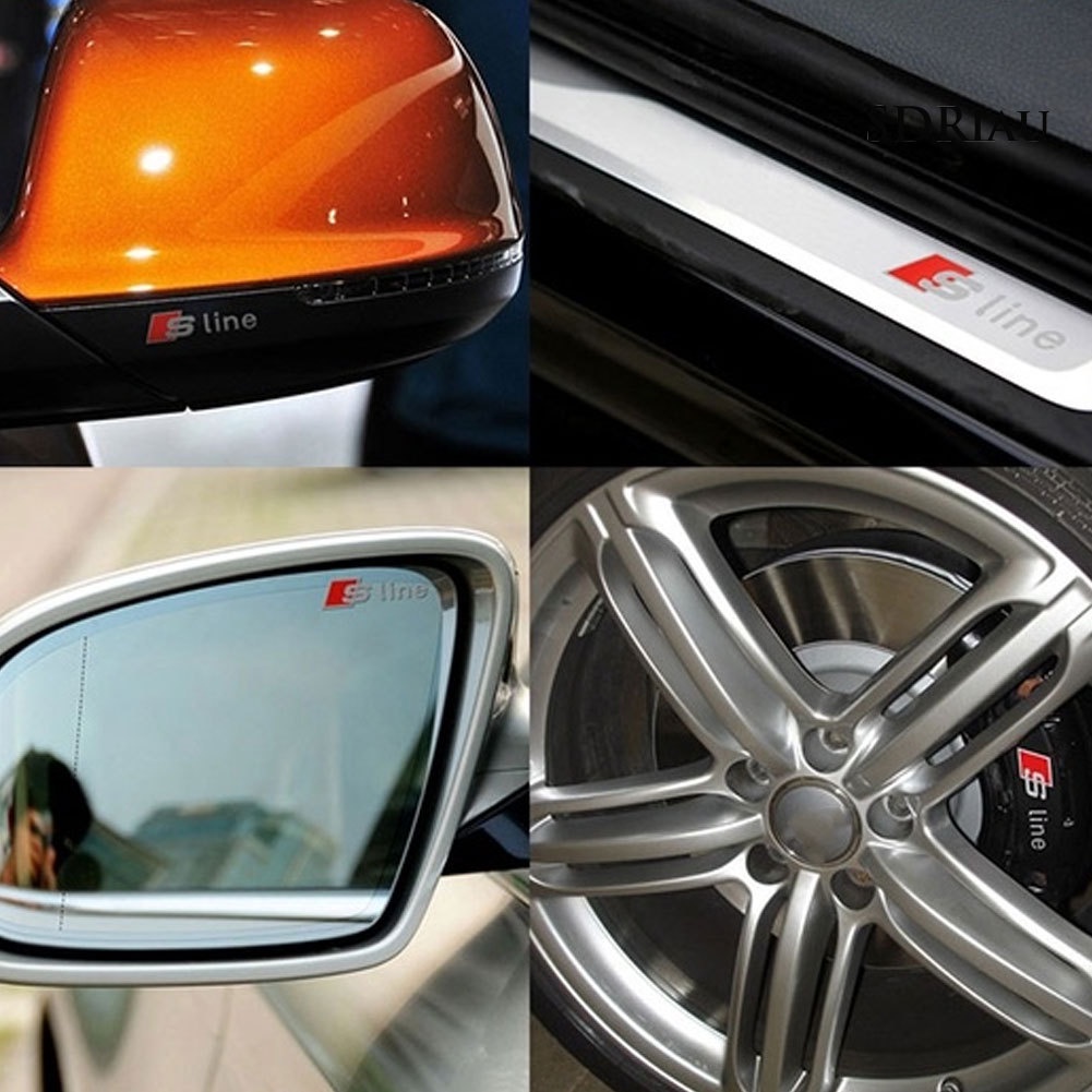 Bộ 6 Miếng Dán Logo S-Line Trang Trí Xe Hơi Audi A1 A3 A4 A5 A6 A7