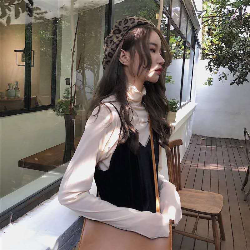 Đầm váy nhung 2 dây phom rộng, váy nhung dáng dài rộng ullzang hàn quốc
