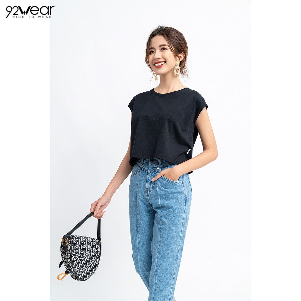 Áo thun croptop nữ 92WEAR đủ màu, đủ size, sát nách ATW0840 | BigBuy360 - bigbuy360.vn