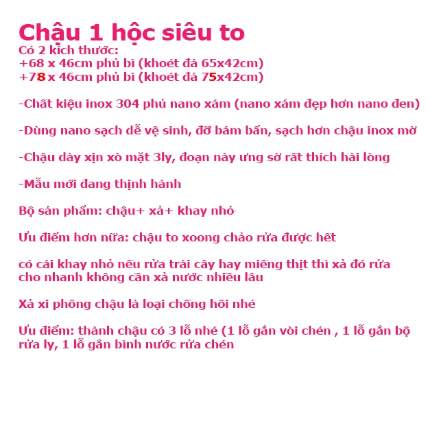 Chậu Rửa Chén Bát 1 hộc CAO CẤP PHỦ NANO CHỐNG TRẦY N18 7846 6846 NANO XÁM và KHAY và xả