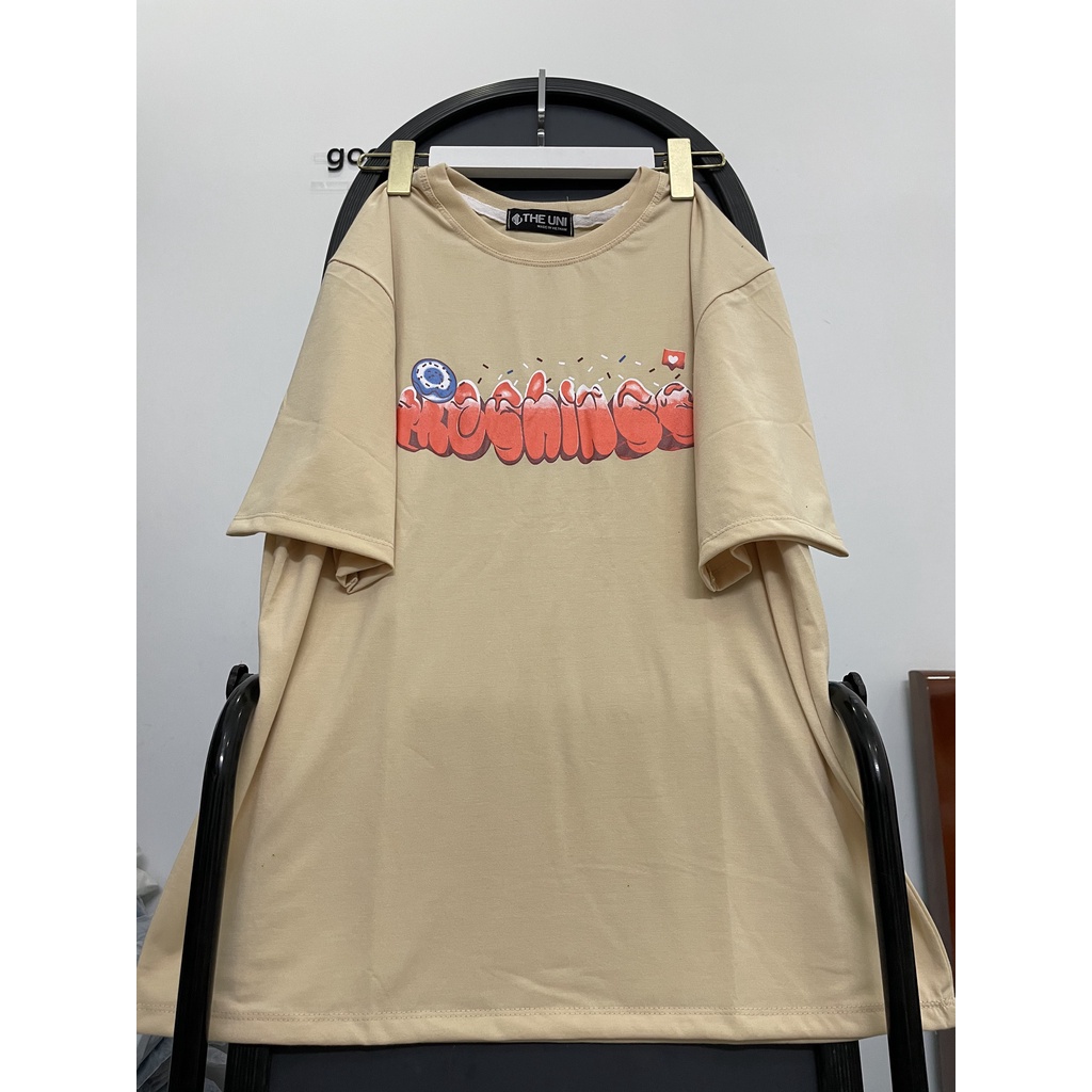 Áo Thun In Chữ Bánh  Áo Thun Tay Lỡ Form Rộng Unisex 38-65kg Nam Nữ Phong Cách Ullzang