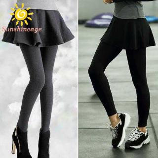 Quần legging phối váy phong cách thể thao thời trang cho nữ