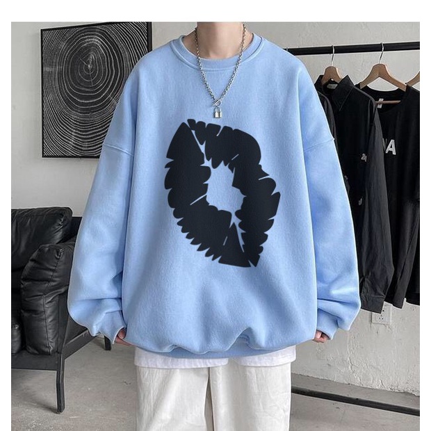 [ Mã 12FASHIONSALE1 giảm 10K đơn 50K ] Áo sweater nỉ cổ tròn dài tay nam nữ họa tiết APSR Môi đen | BigBuy360 - bigbuy360.vn