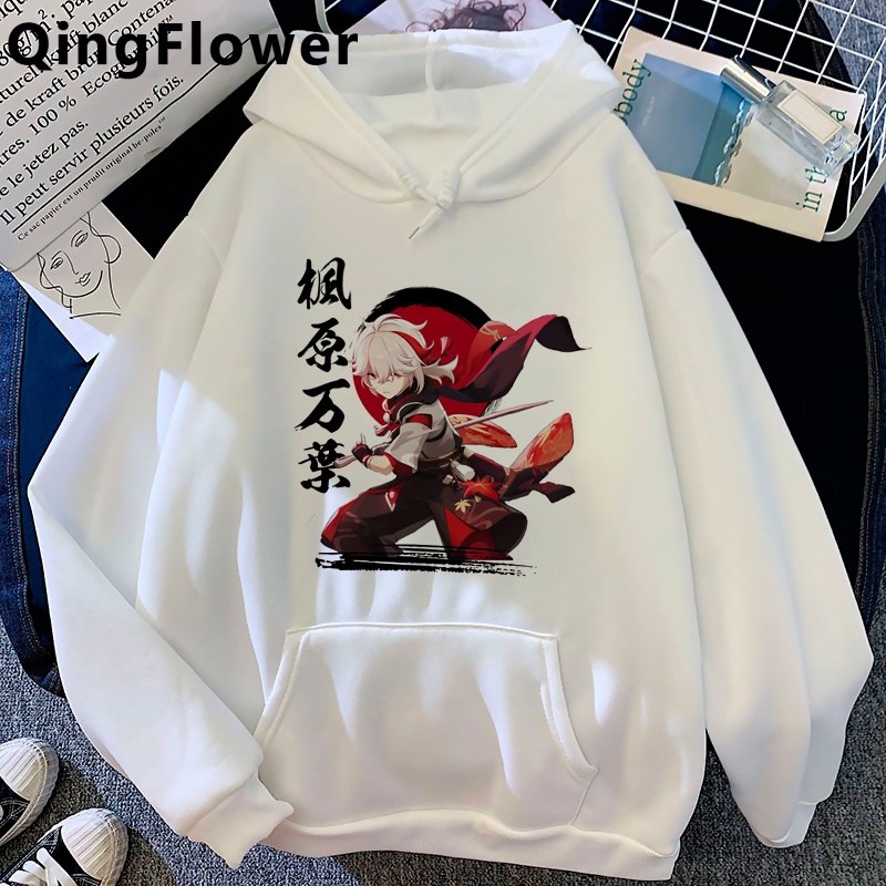 Áo Hoodie Họa Tiết Anime Hu Tao Kaedehara Kazuha Phong Cách Harajuku Cho Nam