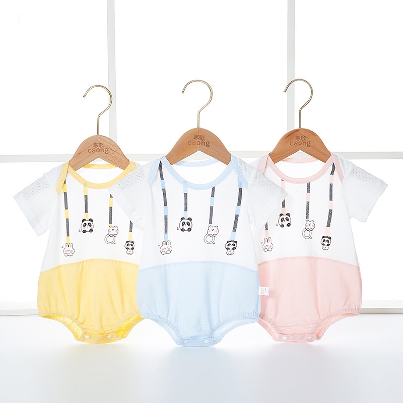 Bộ Áo Liền Quần Vải cotton Mỏng Thời Trang Mùa Hè Cho Bé