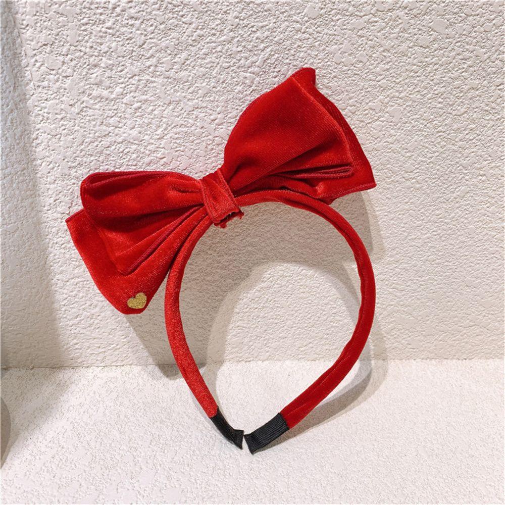 Kẹp tóc nơ vải nhung màu đỏ đáng yêu thời trang dành cho bé gái