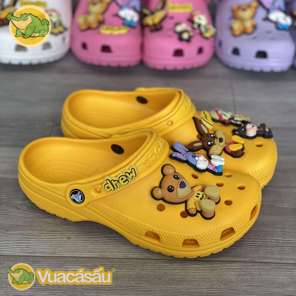 Dép CROCS DREW HOUSE JUSTIN BIEBER + Kèm Bộ STICKER Bản MỚI NHẤT siêu ĐẸP, Siêu ĐÁNG YÊU - Vua Cá Sấu