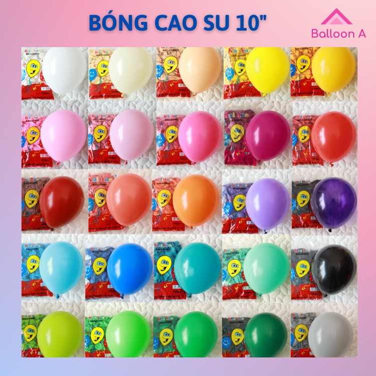 100 quả Bóng bay sinh nhật trang trí 10 inch, bong bóng trang trí sinh nhật 10inch 26cm