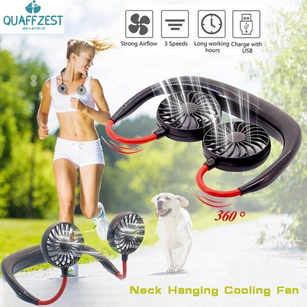 Quạt mini[HÀNG HOT MÙA HÈ]]đeo cổ điều chỉnh hướng gió 360 độ