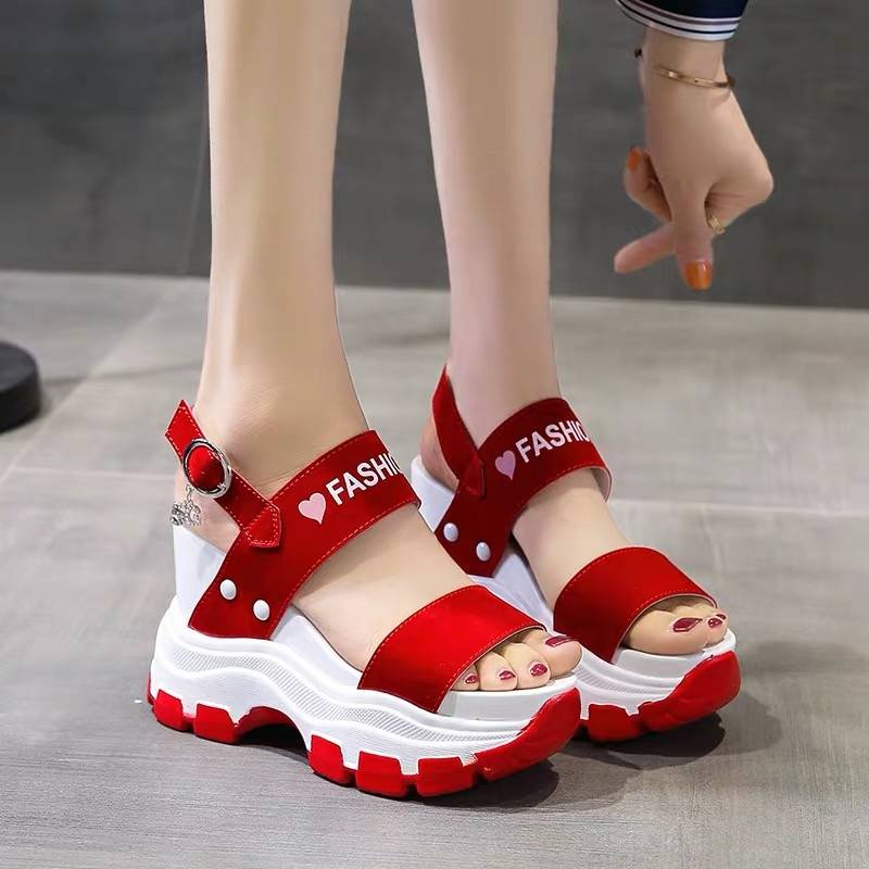Giày Sandal Đế Xuồng Dày Thời Trang Mùa Hè Mới 2021 10cm