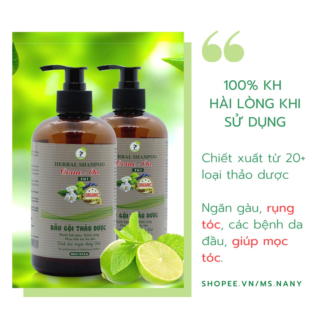 Dầu gội thảo dược mọc tóc, ngăn rụng tóc 500ml - Come On 2in1 | BigBuy360 - bigbuy360.vn