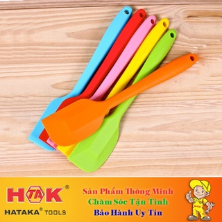 Spatula Phới Trộn Bột, Phới Dẹt Silicon - Xẻng Chiên Rán Thân Silicon