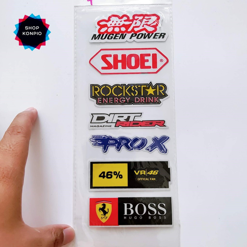 Bộ Tem Sticker Phản Quang Prox Mugen Power Cao Cấp Dán Xe Máy, Ô Tô, Mũ Bảo Hiểm, Chống Thấm Nước, Chống Bay Màu