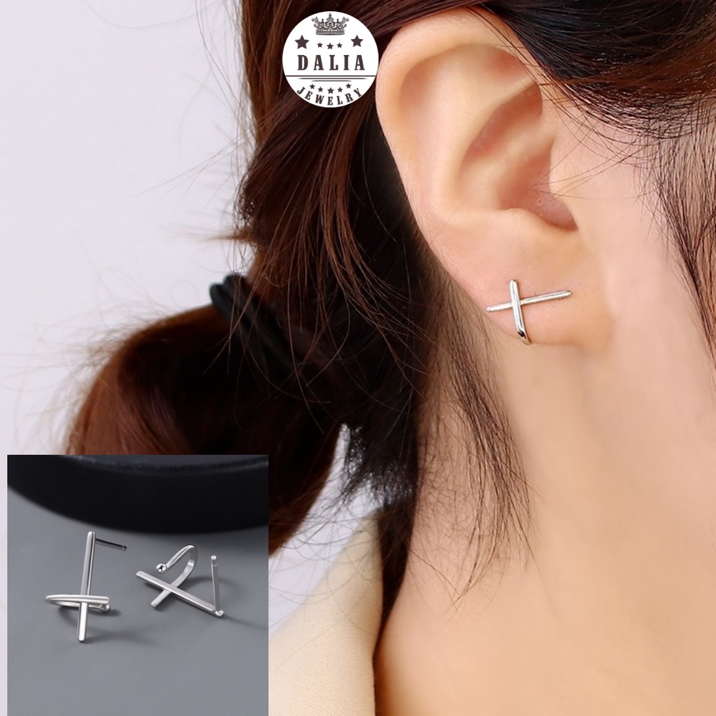 Bông tai thánh giá bạc 925 DaLiA Jewelry cho nam và nữ khuyên tai bac cá tính