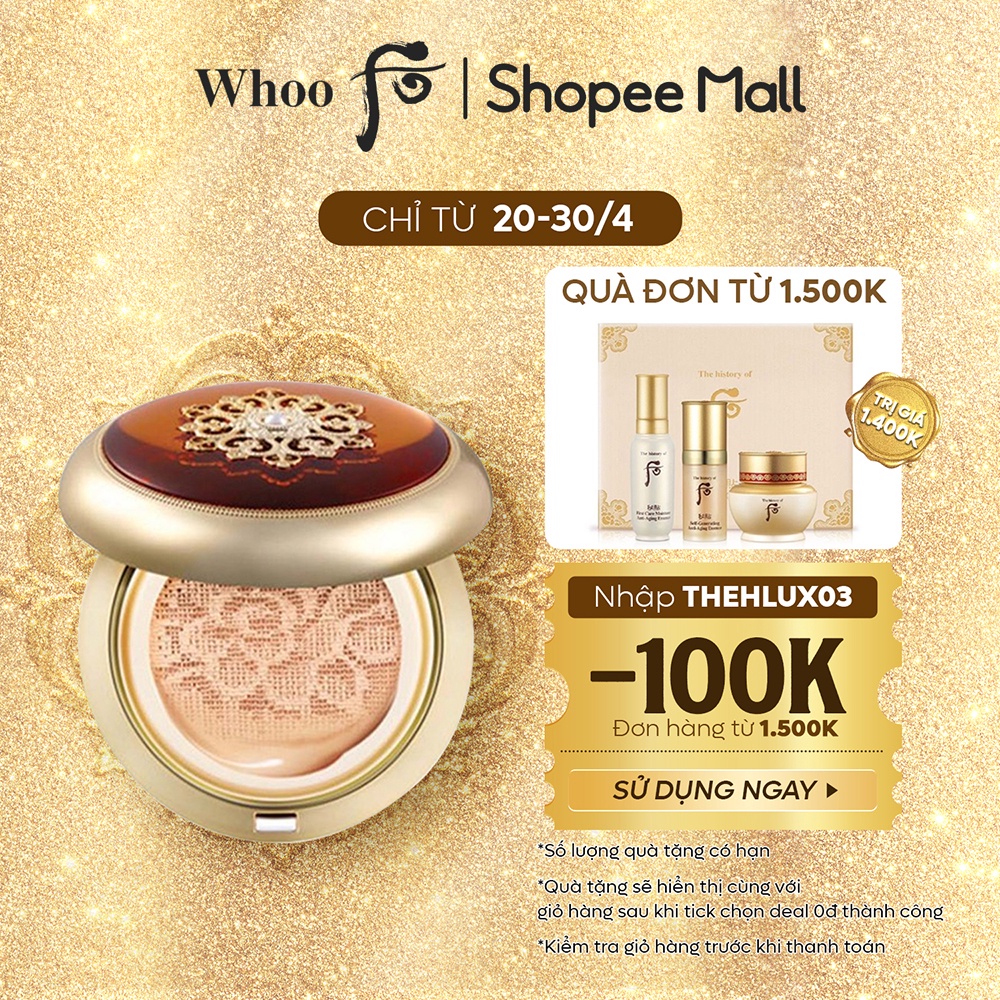 Cushion trang điểm chống lão hóa WHOO Cheongidan Radiant Essence Cushion SPF50+,PA+++ 30g