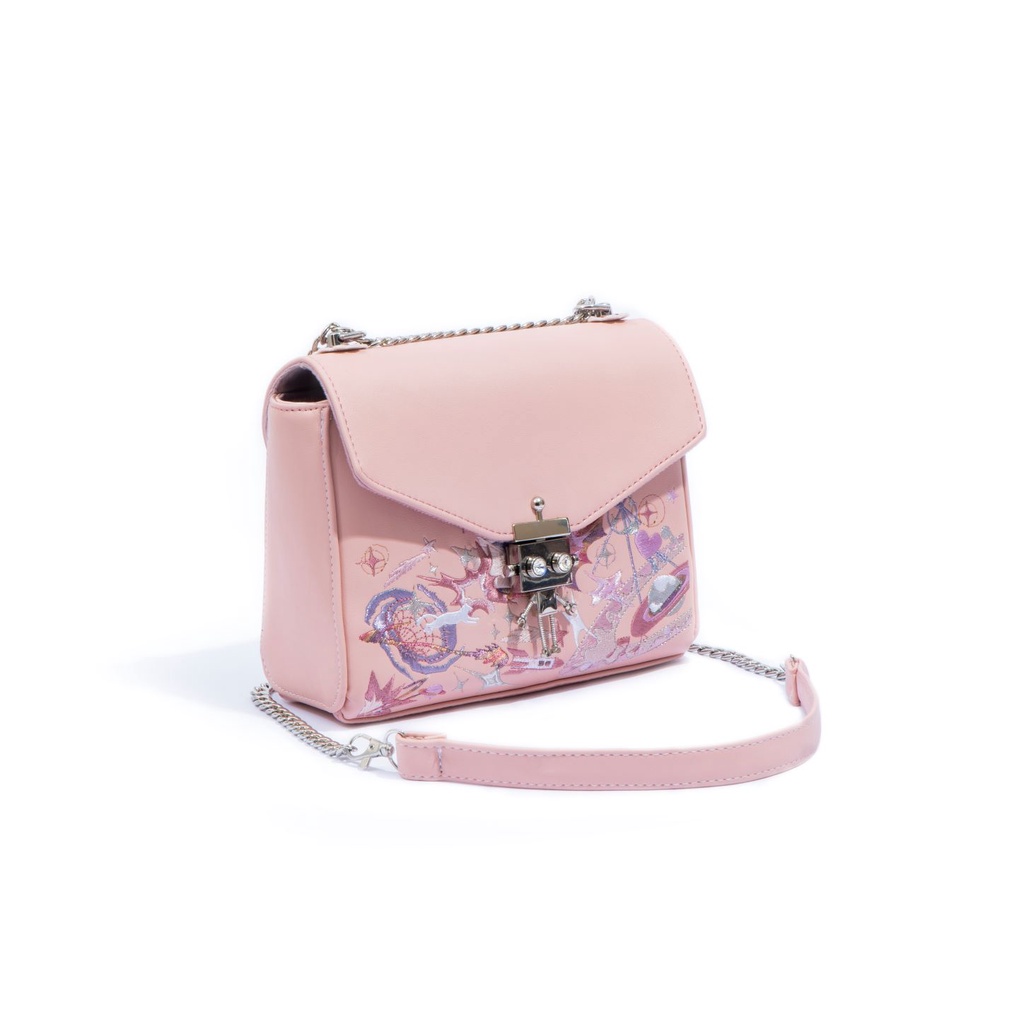 Túi xách NGAOS Heaven Flapbag Nude Pink - medium size