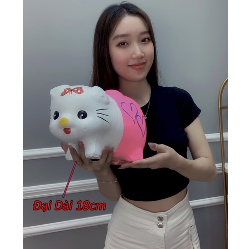 Con heo đất tiết kiệm đẹp giá rẻ size to lớn hình hello kitty, gấu trúc, poohd, doremon lỡ dài 23cm và đại 28cm