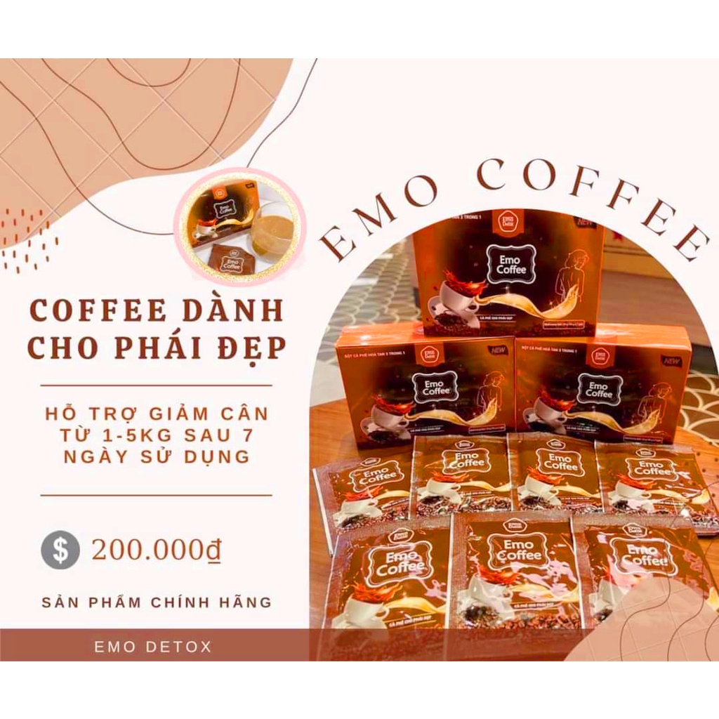 EMODETOX Vị Cafe giảm cân an toàn kèm quà tặng 🎁(phiên bản mới)
