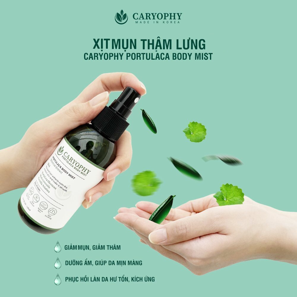 [CHÍNH HÃNG] Xịt Ngừa Mụn Toàn Thân Caryophy Portulaca Body Mist 150ml