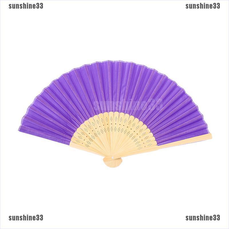 【COD•suns】Chinese Hand Fan Folding Silk Bamboo Retro Printing Wedding Party Gi