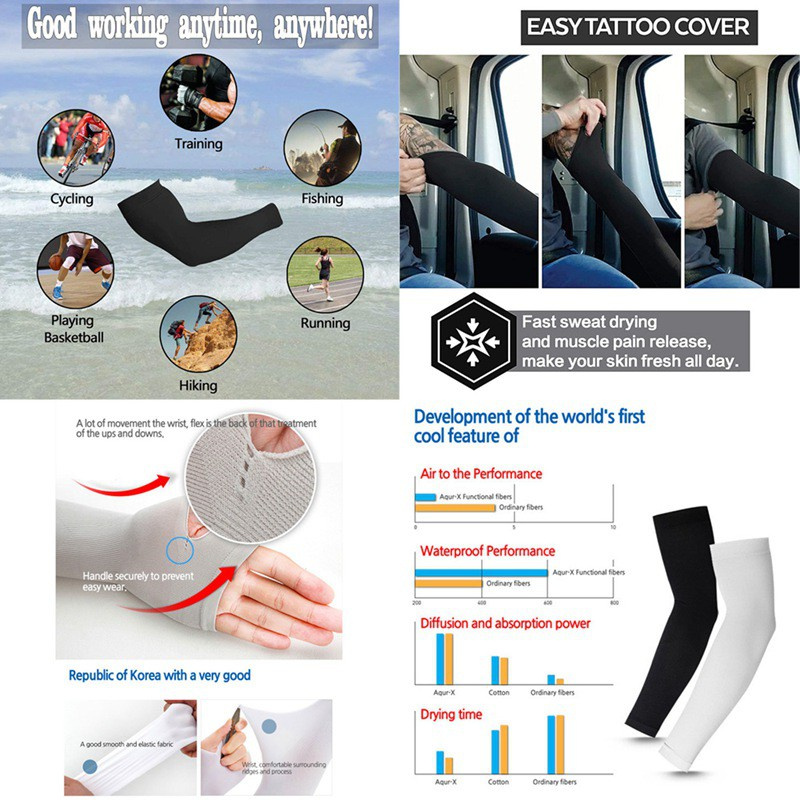 Ice silk fabric UV protection gloves arm guards outdoor sports breathable stretch