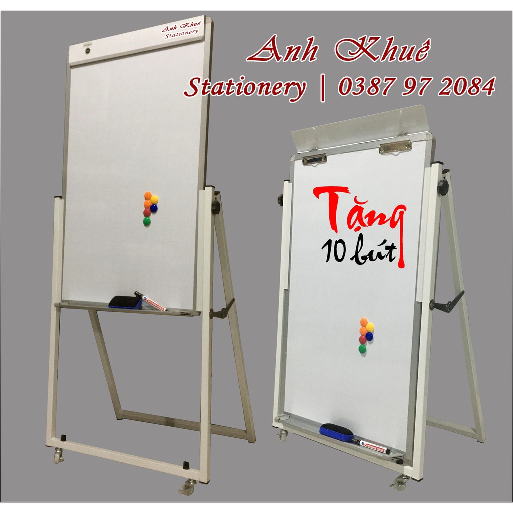 Bảng Flipchart hội thảo Chân Gấp  60*100cm (Tặng 10 bút viết bảng,bông lau ,nam châm, giấy A1 hoặc A0)