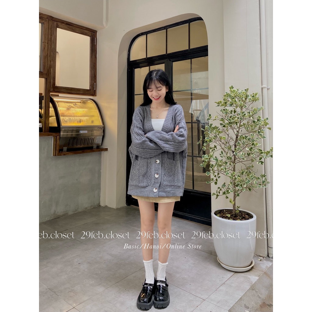 Áo khoác cardigan len thừng form oversize chất đẹp - 29feb.closet - A115