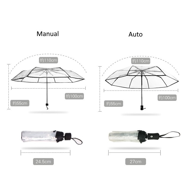 Dù Trong Suốt Gấp Gọn Tự Động Tiện Dụng