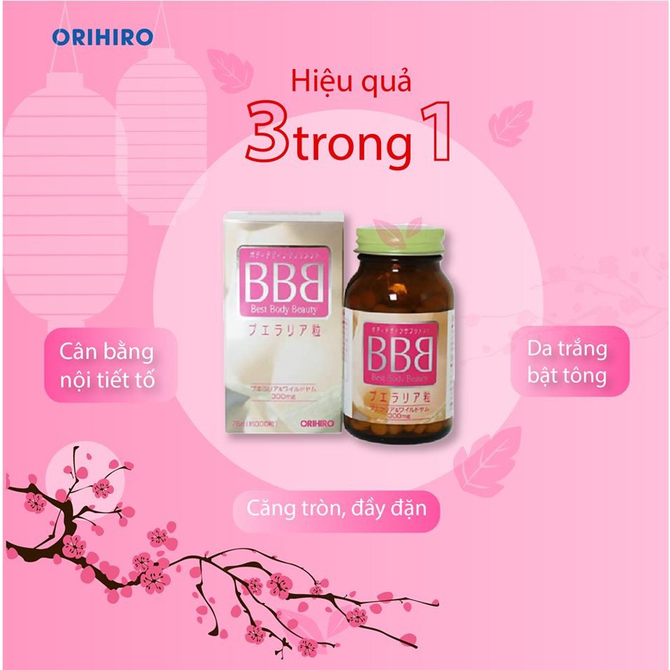 Viên uống nở ngực BB của Orihino  giúp tăng size hiệu quả, giảm chảy xệ, da dẻ trắng hồng, điều hoà kinh nguyệt,