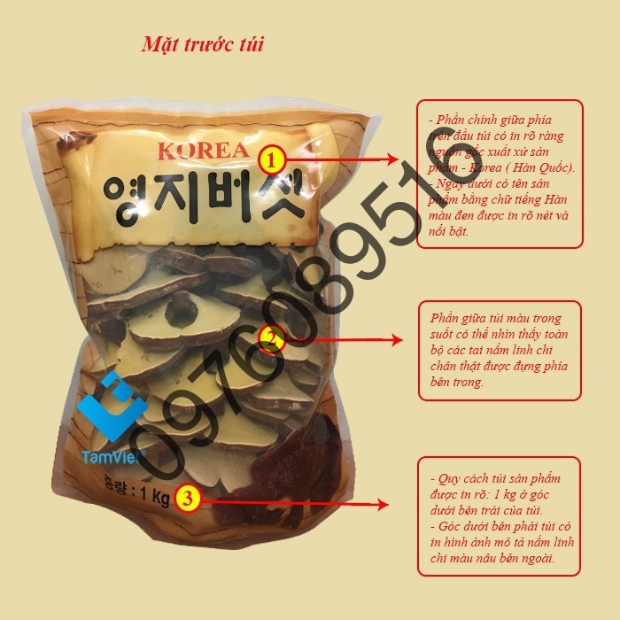 Nấm linh chi bao tử Hàn Quốc, túi 1kg