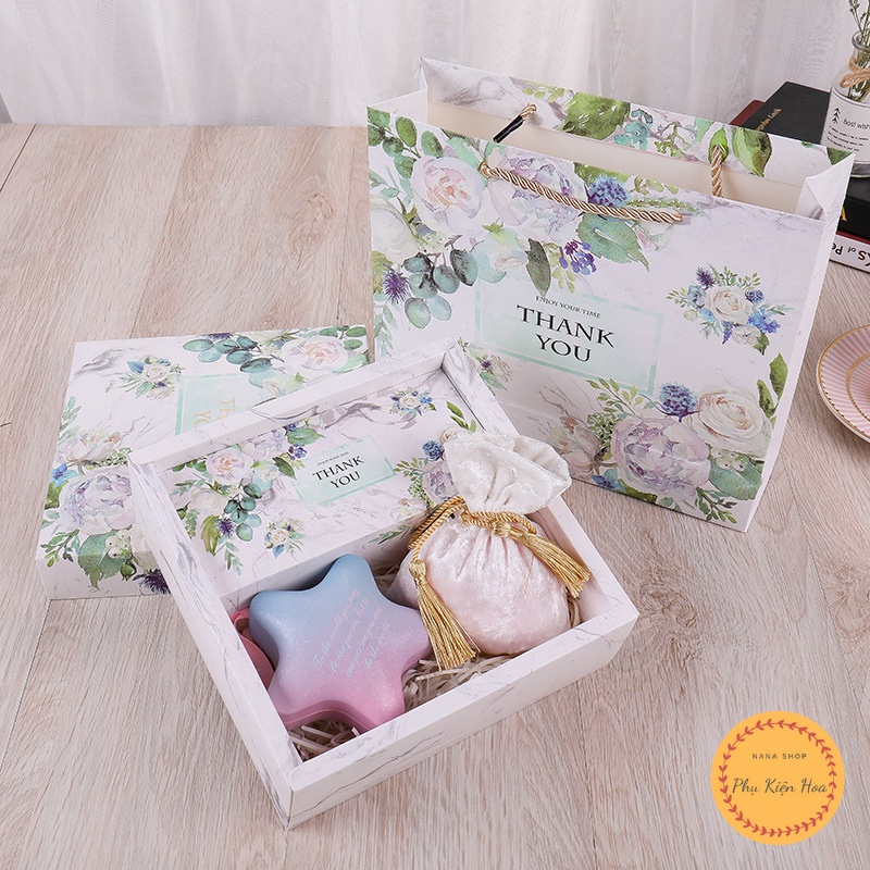 Combo Hộp &amp; Túi Đựng Quà &quot;BỘ THANK YOU&quot;, Sang Trọng - Ý Nghĩa, Quà 14/2 - 8/3 - 20/10 - Kỷ niệm