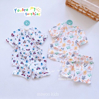 Bộ Đùi Cotton Bozip Bé Trai Miwoo Kids Mềm Thấm Mồ Hôi Tốt, Co Giãn THoải Mái Cho Bé 8-20kg