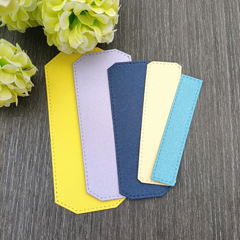 ✿ Thẻ hình chữ nhật cắt kim loại khuôn mẫu bút chì tự làm sổ lưu niệm album giấy mẫu