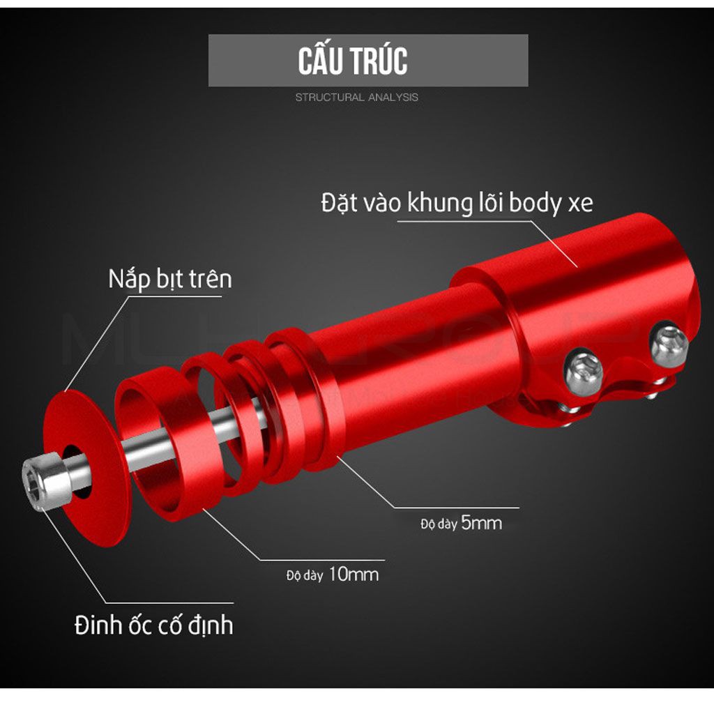 Ống Nâng Tay Lái Xe Đạp Hợp Kim Nhôm Giúp Nối Dài Điều Chỉnh Độ Cao Tay Lái Ghi Đông Xe Đạp (Cho Phi Trong 28,6 mm) MLH