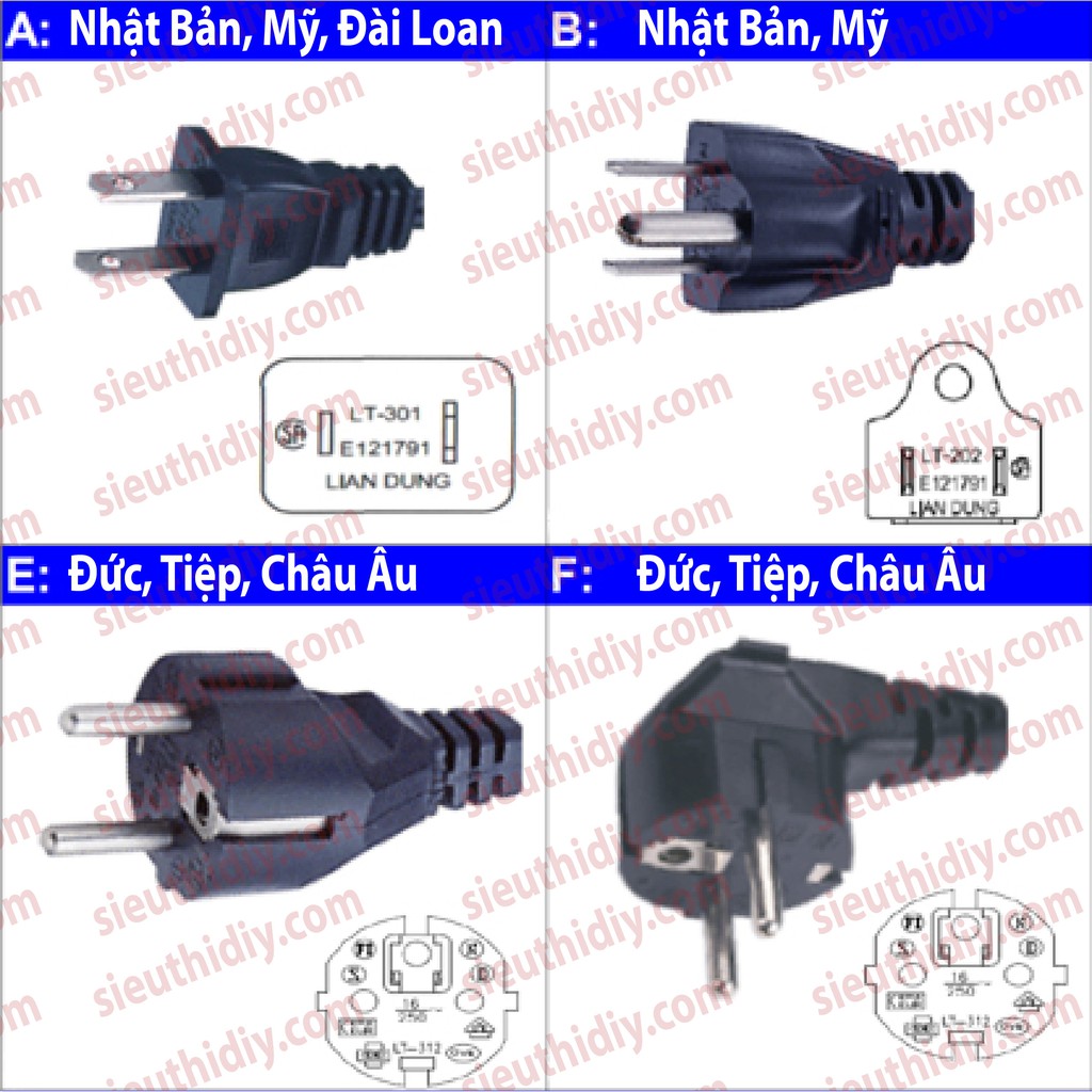 Phích chuyển 2 chân dẹt Nhật ra ổ Đa Năng