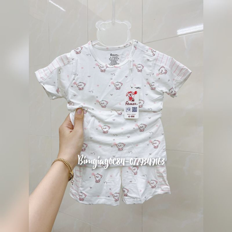 Bộ cộc tay cài vai in hoạ tiết Avaler mẫu mới